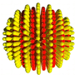 Stripy nanoparticles are supposed to look like this. Source: graphical abstract of Huang et al. 2014. Source DOI: 10.1021/nn501203k  Copyright ACS Publications, Permission requested to reproduce image on this blog November 15, 2014.