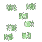 Large coherence volumes superimposed on scatterers in our sample. Scatterers outside the coherence volume have been removed.