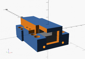 Crystal with top and bottom halves, for checking line-up of mounting points and screw hole access.