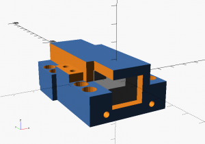 Crystal with top and bottom halves, for checking line-up of mounting points and screw hole access. 