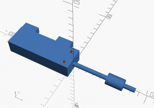 A component drawing example: it's a Festo DMM piston with couplings and mounting holes indicated.