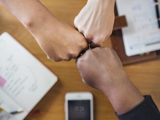 CC0-licensed cheesy image of collaboration from: https://pxhere.com/en/photo/1445429